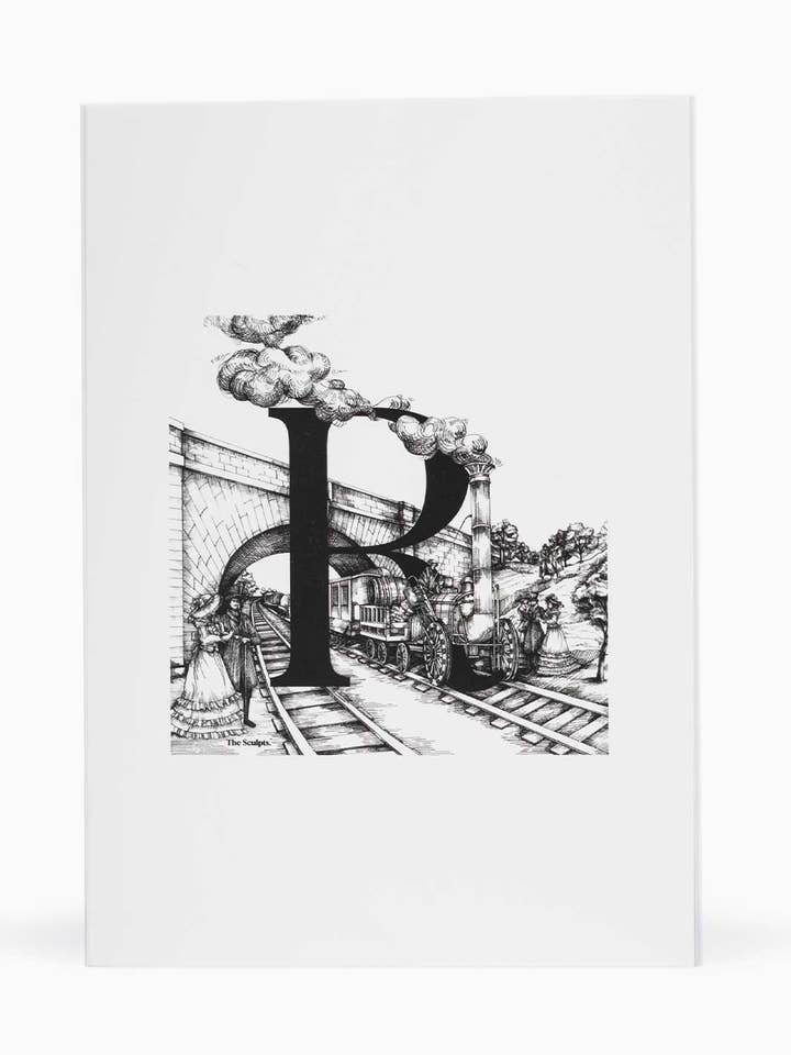 R For Rocket Greeting Card for wholesale by The Sculpts