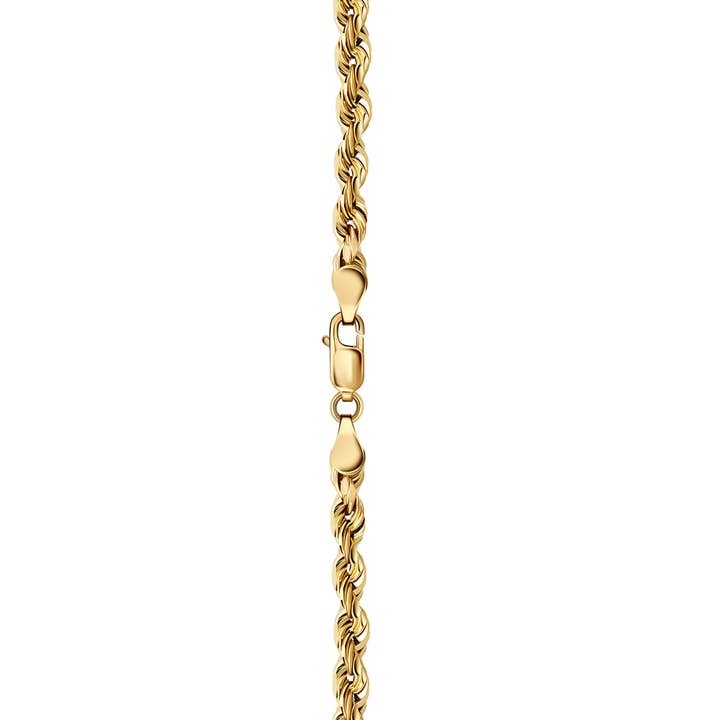 10K Gold Diamond Cut Rope Chain Necklace for wholesale on Faire9
