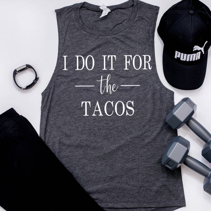 I Do It For The Tacos Workout Muscle Tank for wholesale by FAMS design