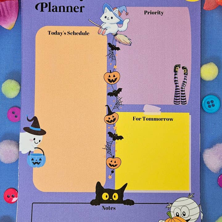 Autumnmist Boutique - Wholesale Planner - Happy Halloween Whiskers Daily Planner Notepad 5.5" x 8.5"1