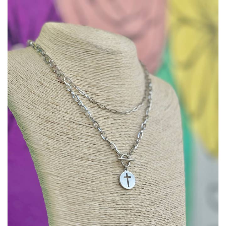 Briano Wholesale - Wholesale Pendant/Charm Necklace - Stainless Steel Toggle Cross Necklace1