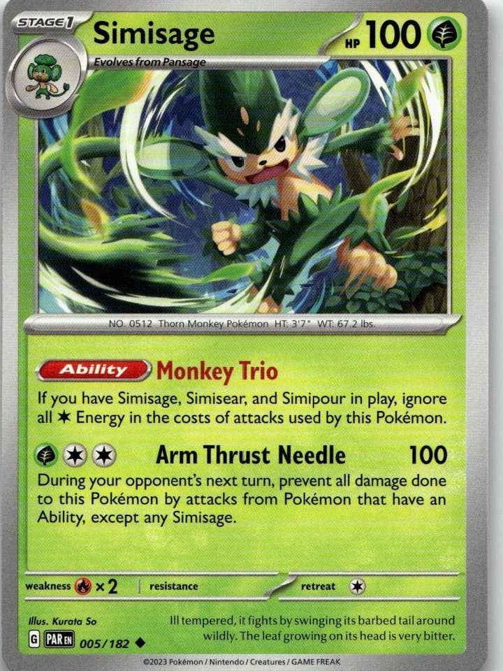 Pokémon SV04: Paradox Rift - Vigoroth #005/182 för wholesale av Chronic Cards