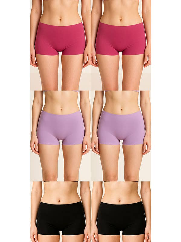 Youmita Women's Cotton Seamless Boyshort Panties-90082-PTY-6 for wholesale by Best Underwear Line