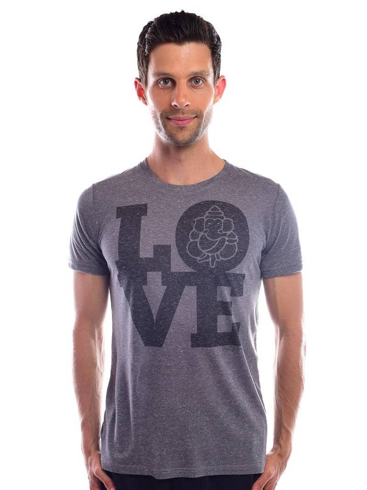 Cuello redondo Love Ganesh en mezcla de lino para venta al por mayor de Third Eye Threads