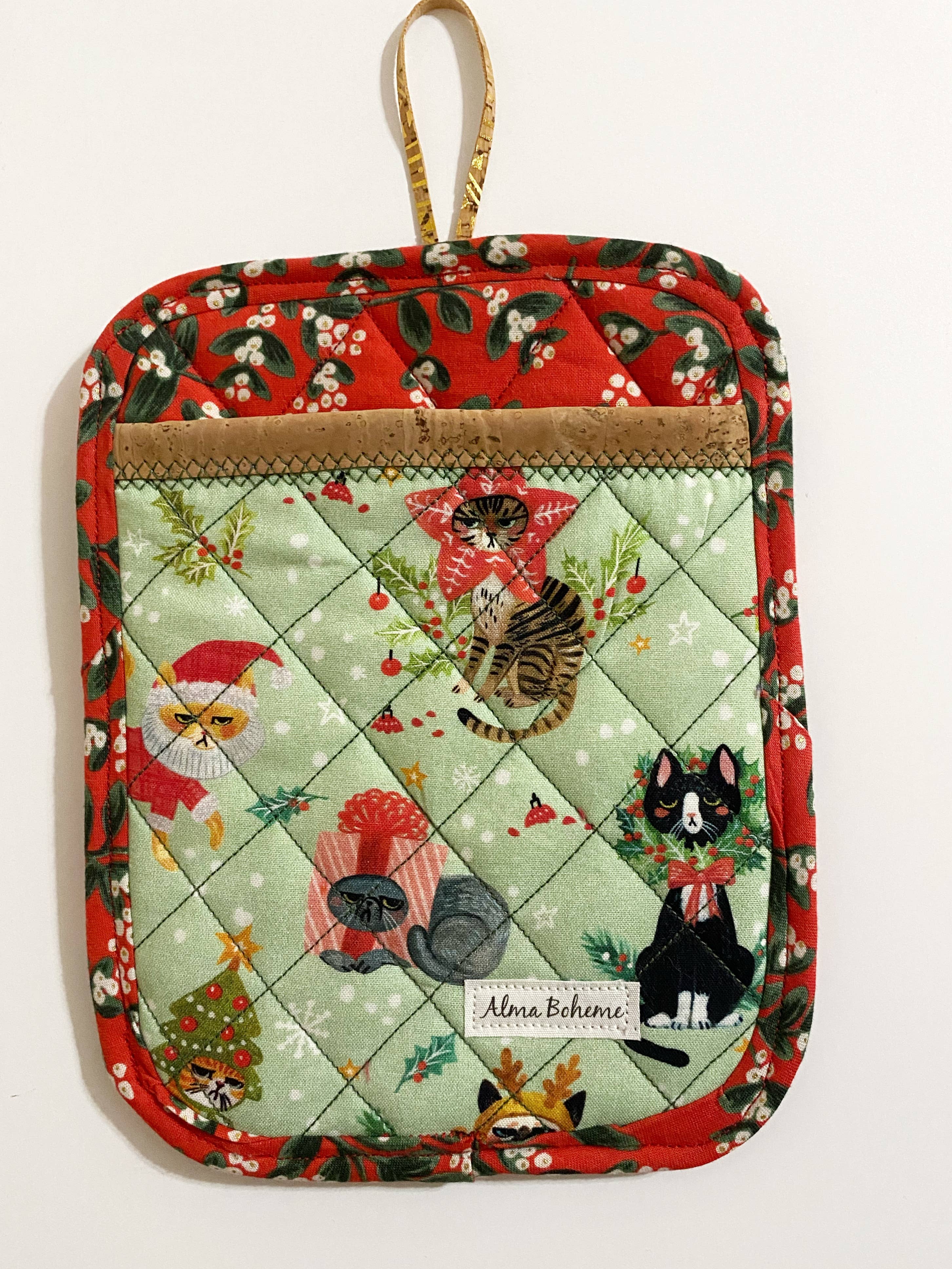 Alma Boheme Handmade - Wholesale Ovenwant/pothouder - Duurzame pannenlap van kurk en katoen met zakje16