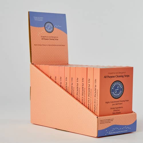 All Purpose Cleaning Strips & Glass Bottle Case Pack for wholesale by Nantucket Spider