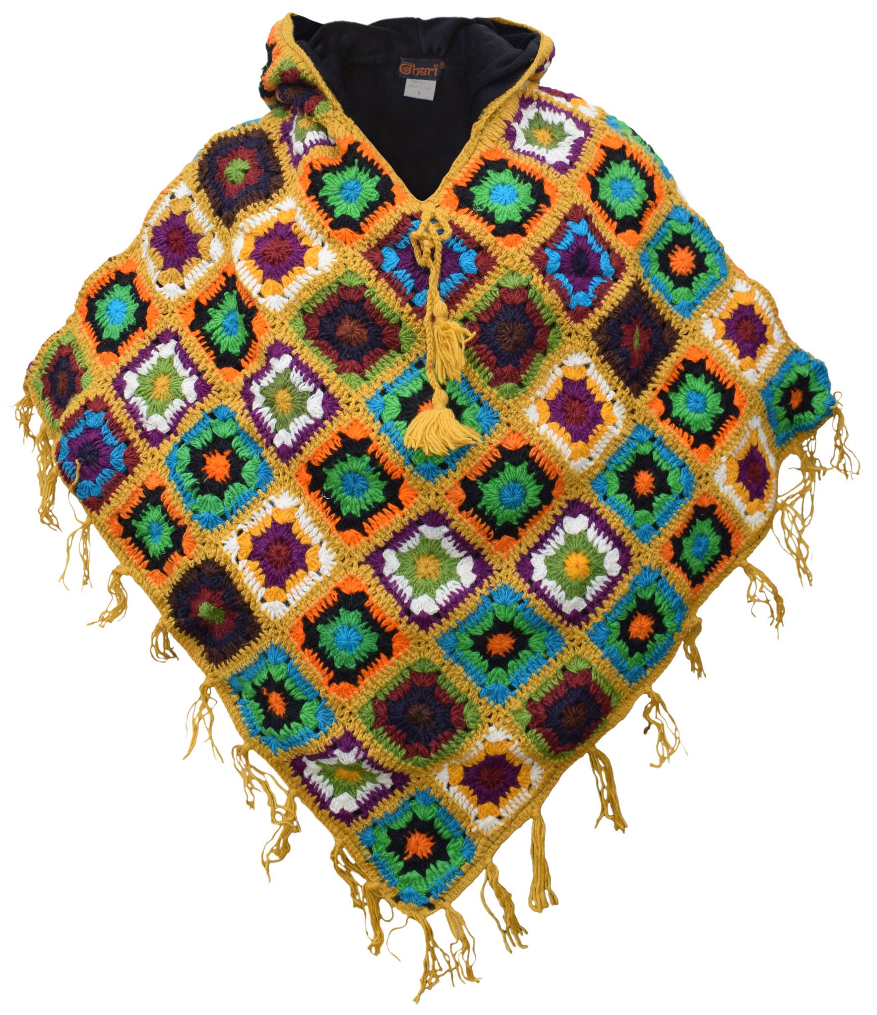 Gheri – wholesale Poncho – Women's – Crochet Fleece Lined Wool Poncho4