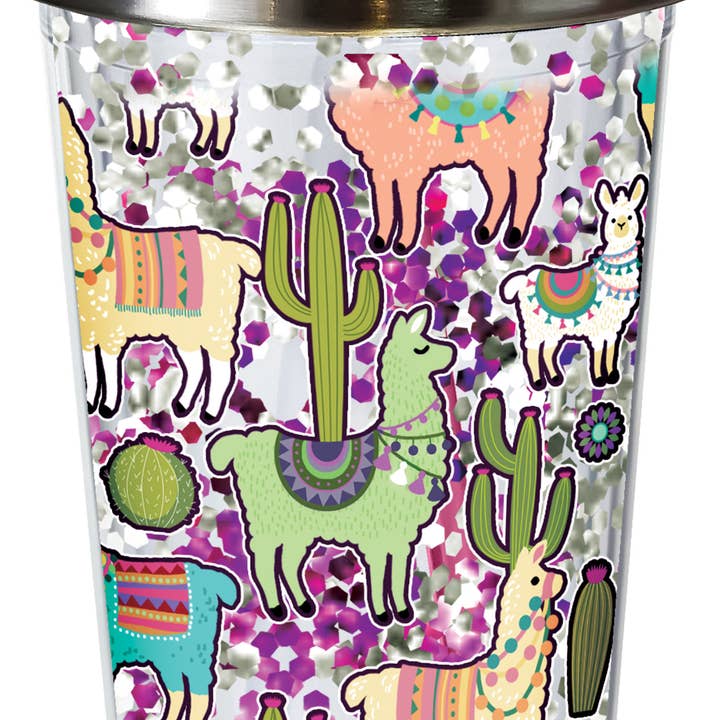 Llama Glitter Cup for wholesale by Spoontiques, Inc