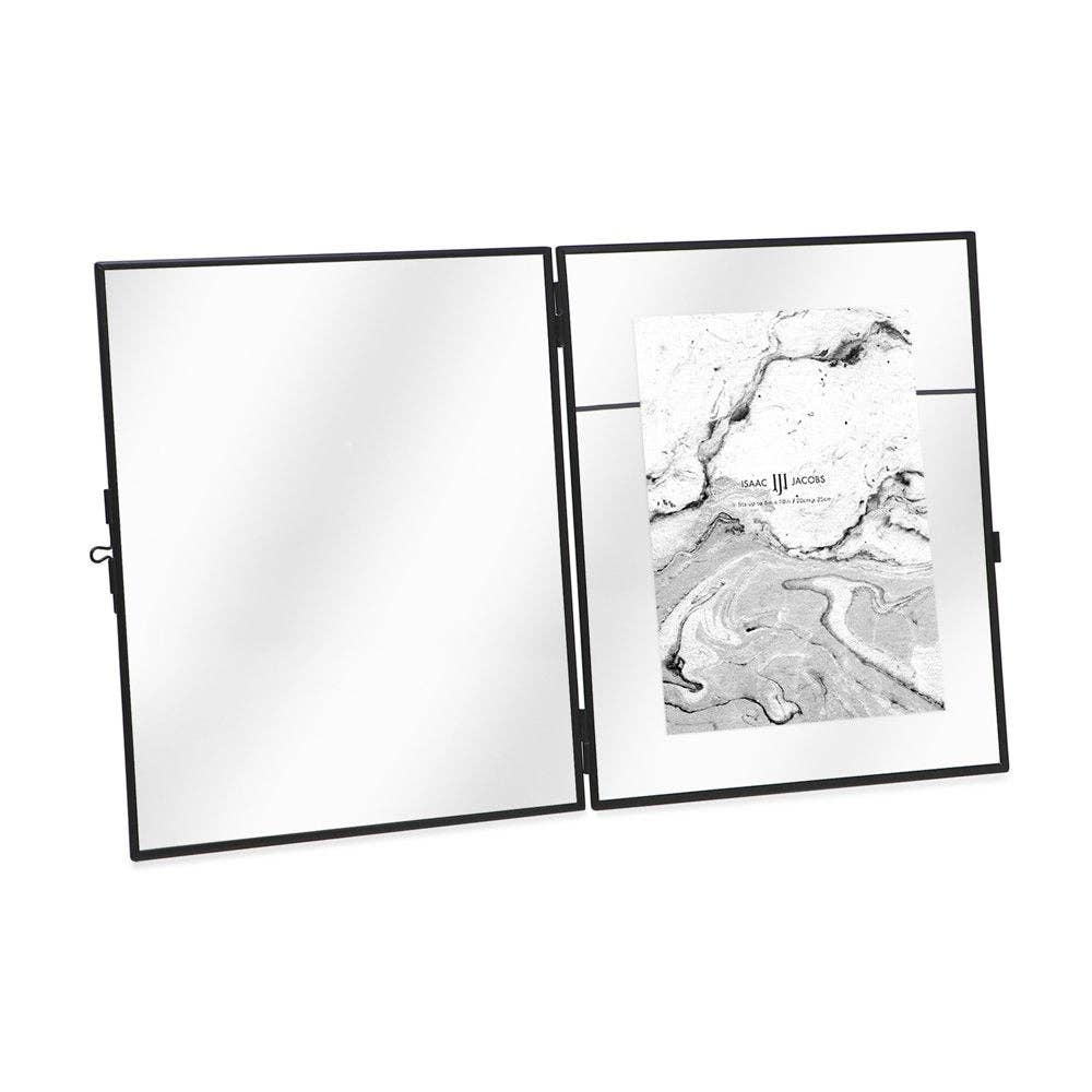 Black Isaac Jacobs Modern Style Metal Floating Desk Photo Frame for wholesale on Faire19