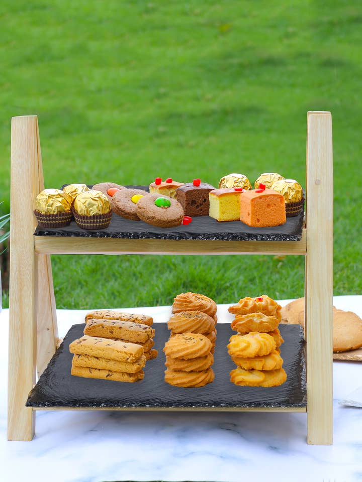 Tiramisu Wood & Resin 2-Tier Dessert Server for wholesale by Tiramisu