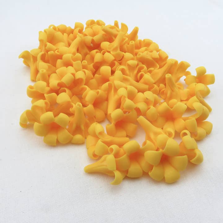 OpalHaus - Wholesale Artificial Flowers - Puakenikeni Clay Flowers, Orange Yellow Flowers, Handmade