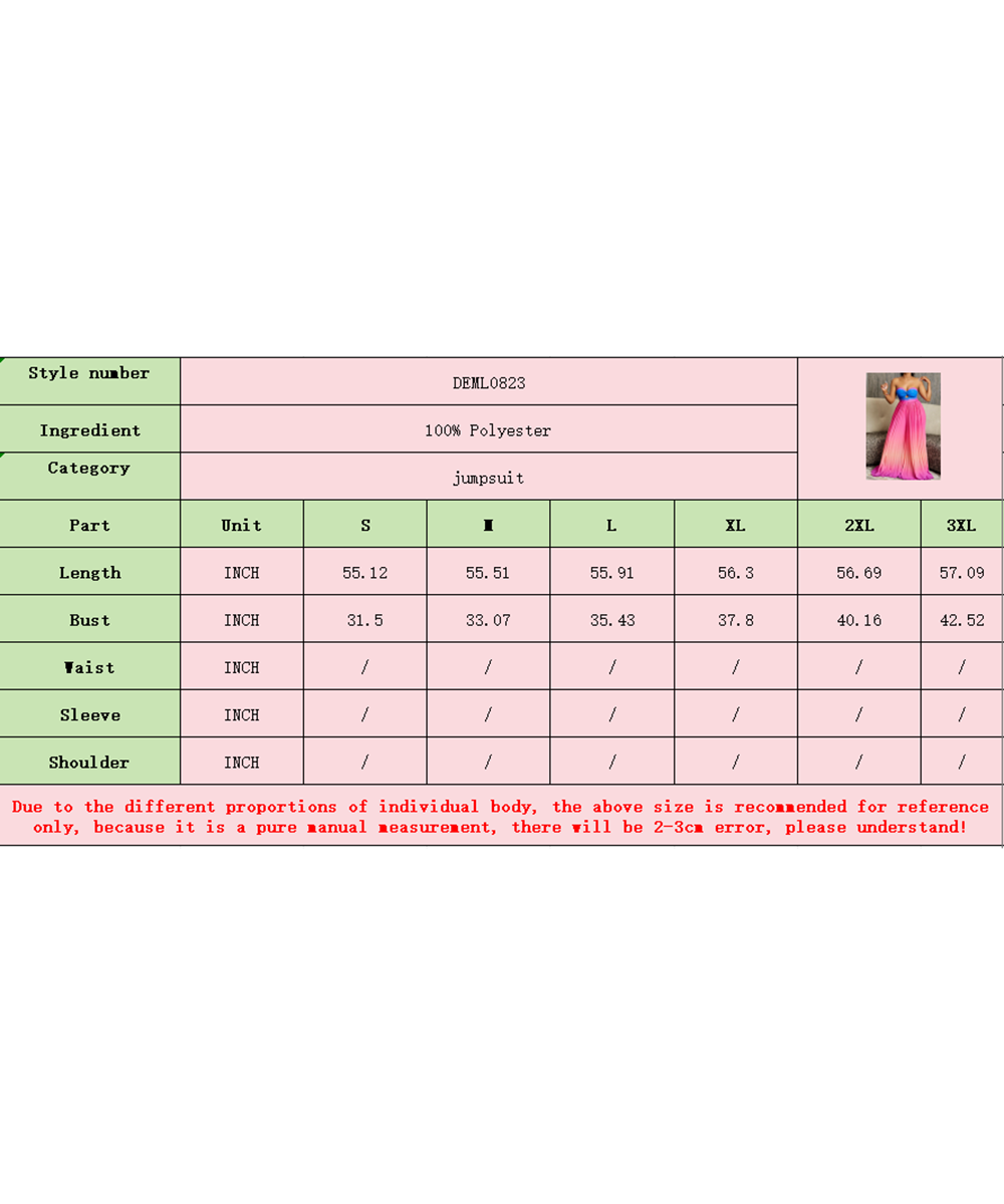 Aria Romance - Wholesale Jumpsuit - Women's - Gradient Strapless Wide-Leg Jumpsuit11