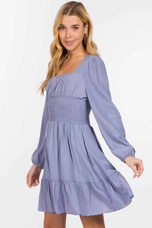 Hesperus - Wholesale Dress - Women's - Smocked Waist Square Neck Dress24
