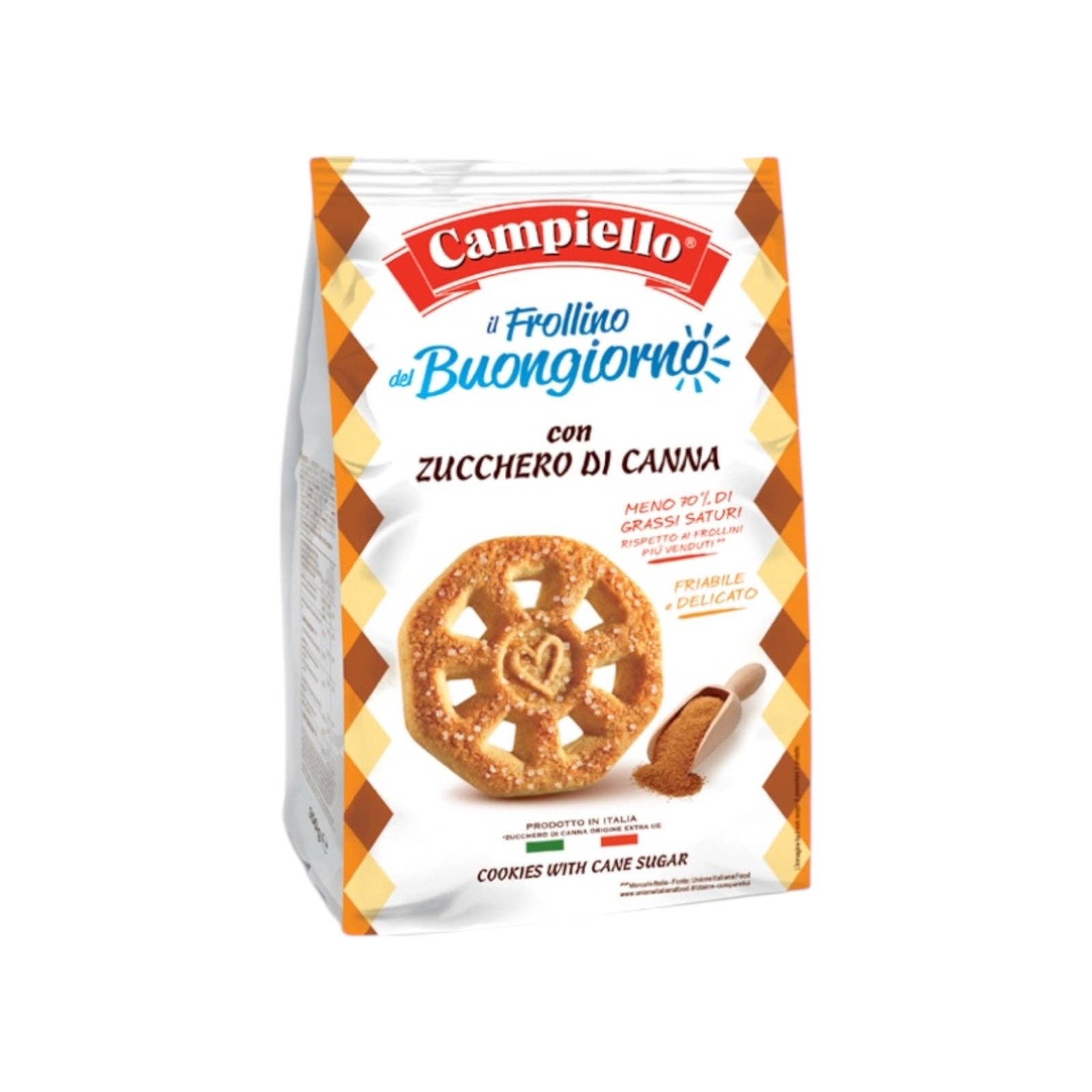 Made in eatalia - Wholesale Cookie - Campiello II Good Morning Biscuit with Cane Sugar Shortbread/ biscuits 350g0