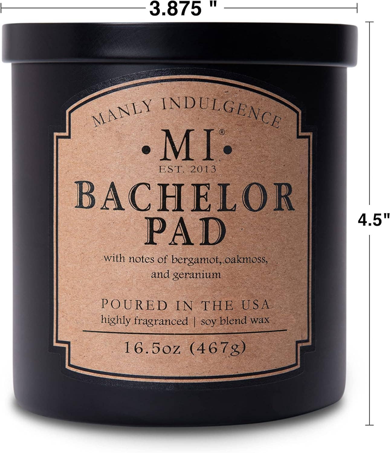 MVP Group International INC - Wholesale Jar/Filled Candle - Bachelor Pad 2-Wick Scented Candle, Soy Blend Wax, 16.5oz3