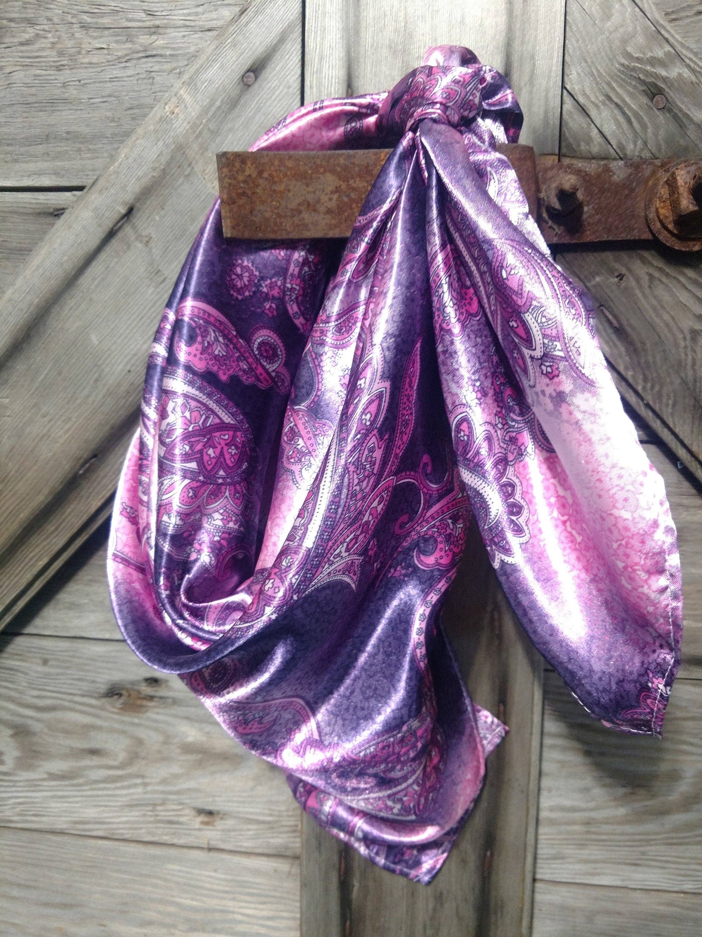 Double B Wild Rags - Wholesale Scarf - Women's - Wild Rag Purple and Pink Paisley New Cowboy Western Neck Scarf Bandanna by Double B Wild Rags0