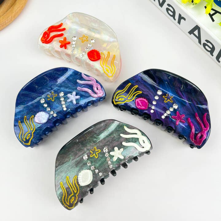 Pince à cheveux Undersea World de 3,3 pouces pour la vente par TheDivaSoap