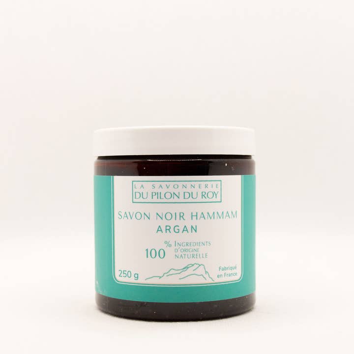 La Savonnerie du Pilon du Roy - Wholesale Body Wash/Shower Gel - Savon noir Hammam à l'huile d'Argan Bio et Eucalyptus 250g