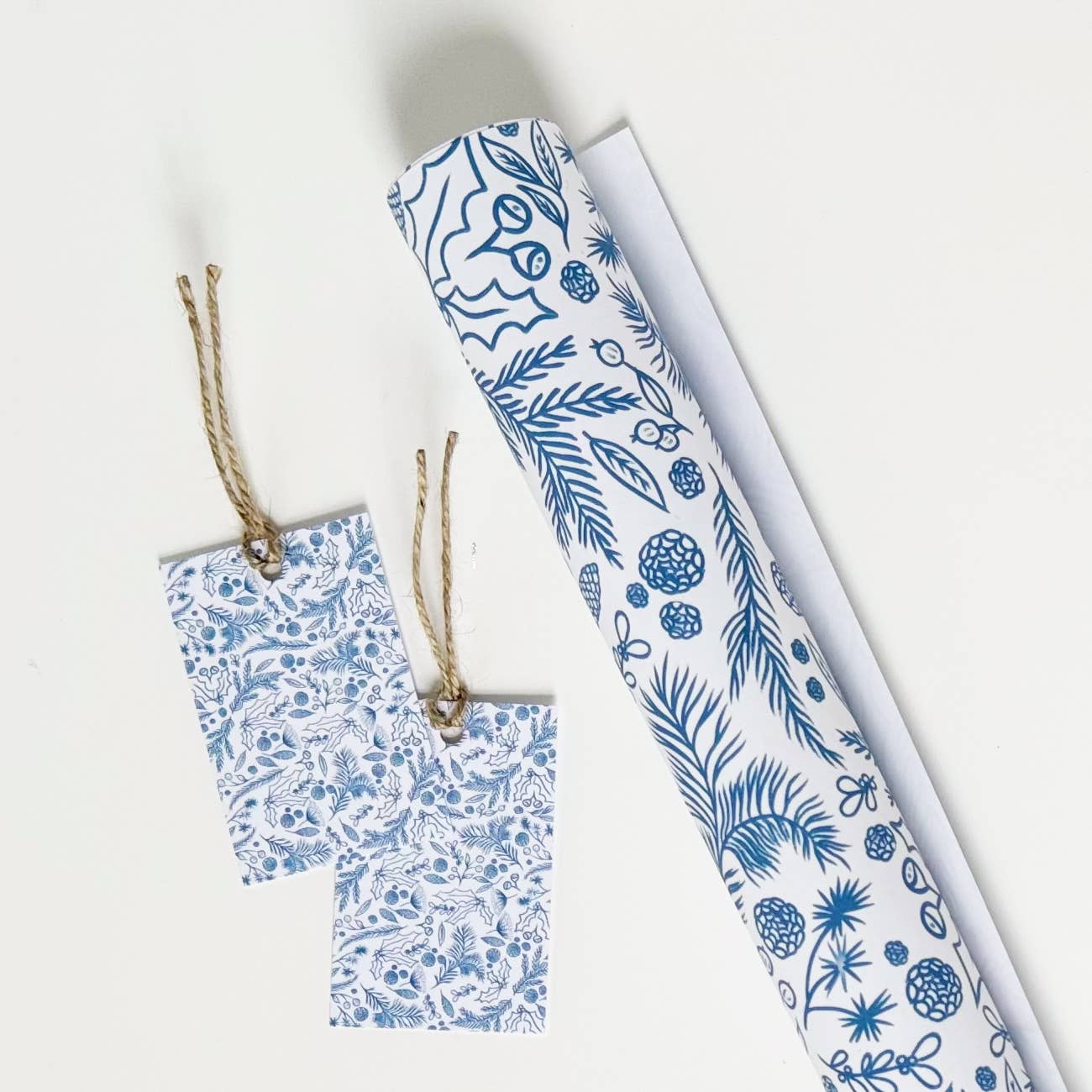 Lomond Paper Co - Wholesale Flat Wrap - Season's Greetings Blue Gift Wrap2