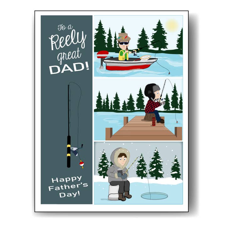 Father's Day Fishing Card for wholesale by Little Dorset Shop