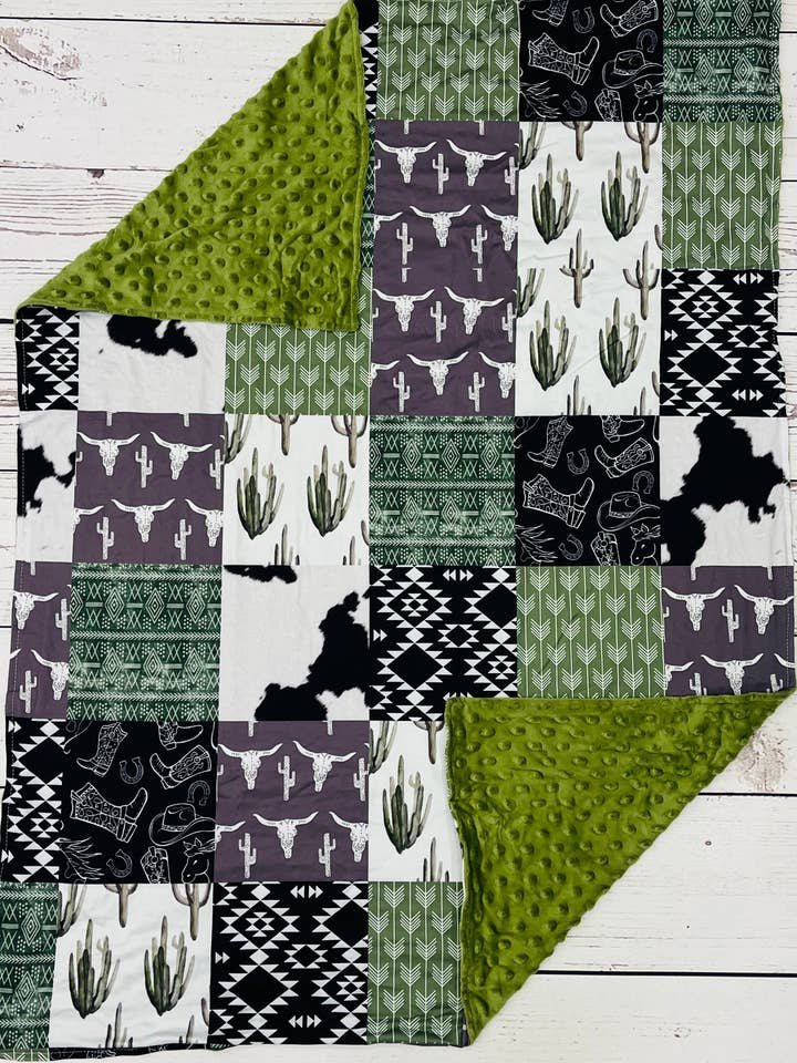 sassy kids palace - Wholesale Bedding Blanket - Kids & Baby - Baby Olive Cows Cactus Blanket