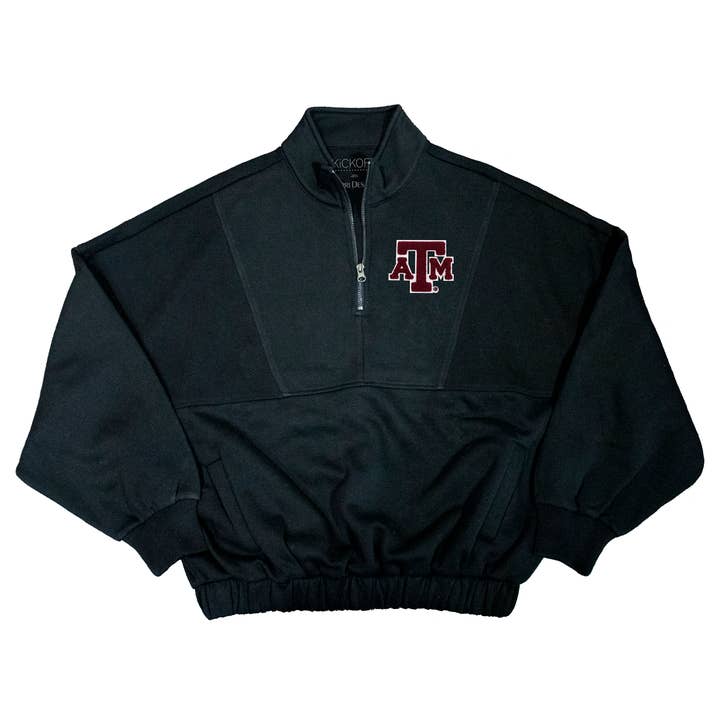 Varsity Patch Quarter Zip Pullover - NCAA Licensed for wholesale by Capri Designs