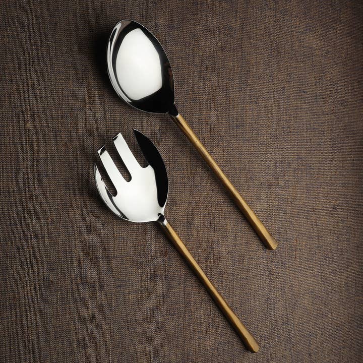 INOX artisans - Wholesale Serving Utensil - Medicki Salad Server 2 Pc. Set1