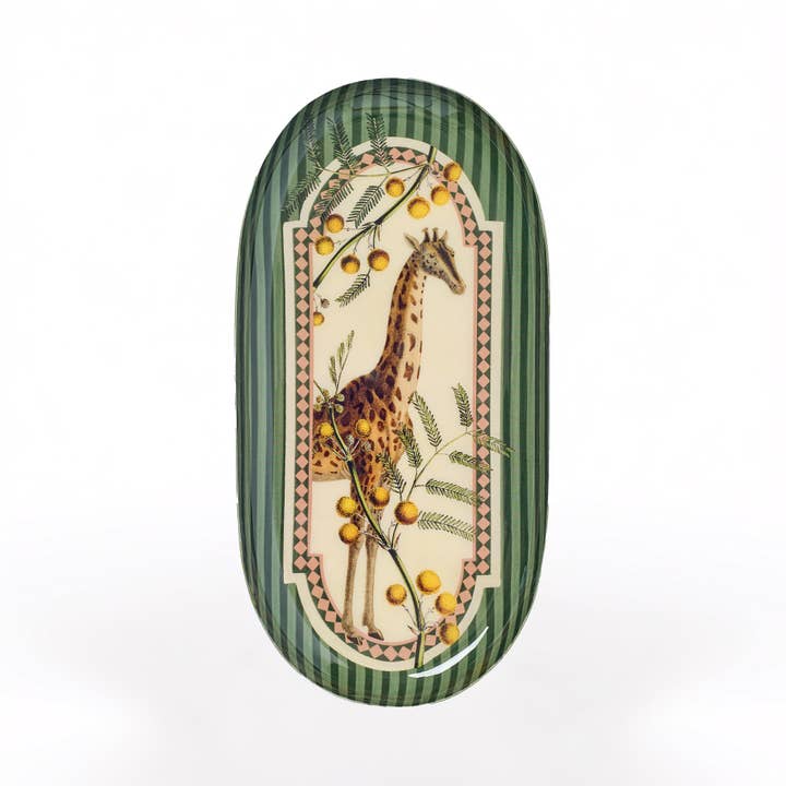 Oval Enamel Tray - Giraffe for wholesale by Roomytown Inc