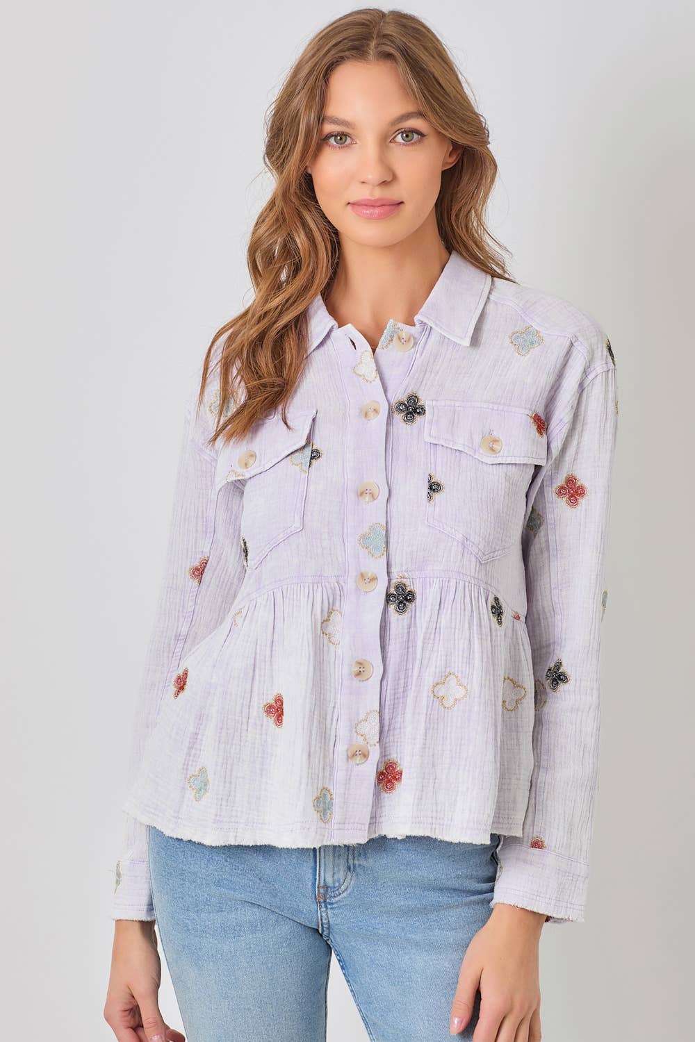 Mystree – Blusão - Mulher por atacado – 61004 Casaco Peplum Lavado24