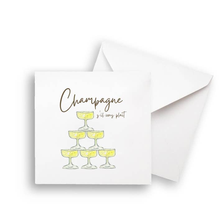 French Graffiti - Wholesale Tea Towel - Champagne s'il Vous Plait