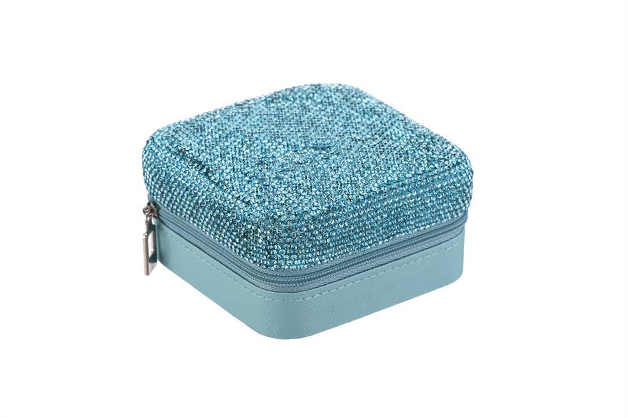 Nima Accessories Inc – Engroshandel Smykkesskrin – Rhinestone Square Smykkeskrin med flere rum4