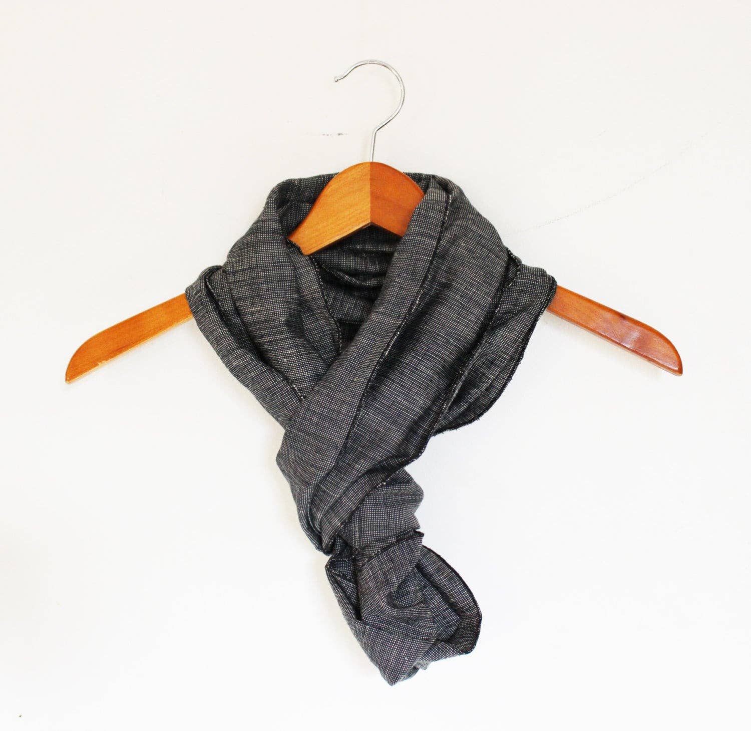 Rowan Grey - Wholesale Scarf - Unisex - Hemp and Organic Cotton Woven Infinity Scarf4