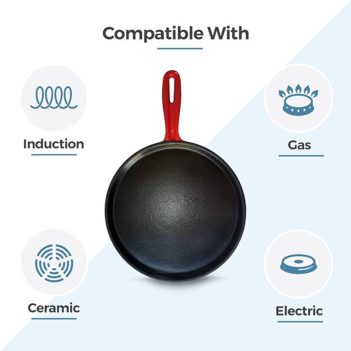 Silk Route Spice Company - Wholesale Pan - Red Enamelled Cast Iron Crepe Tool