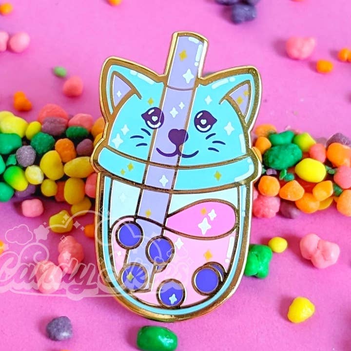 Bubble Kit-Tea Enamel Pin for wholesale by Candy Skies