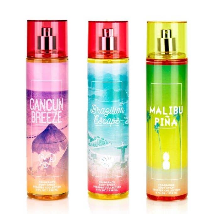 The Escapes Collection 3-Piece Tropical Fantasy Body Mist Set for wholesale by So French Perfumes