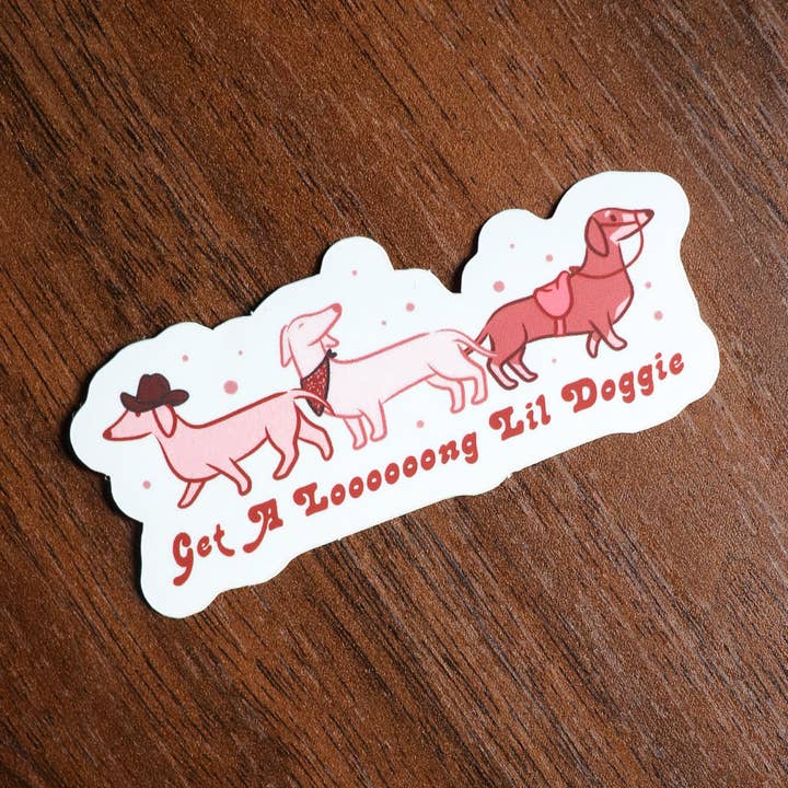 Get A Looooong Lil Doggie Mini Sticker for wholesale by Noodle Horse Doodles