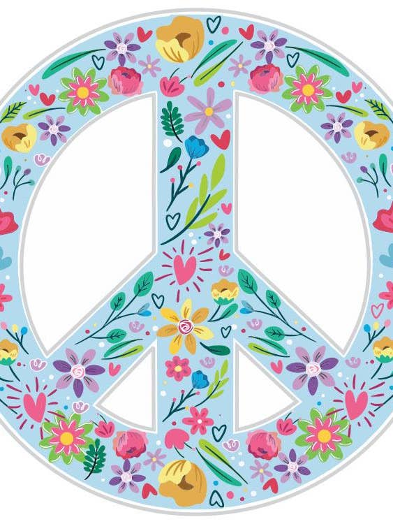 Pegatina de signo de paz bonita floral para venta al por mayor de Fabdaz