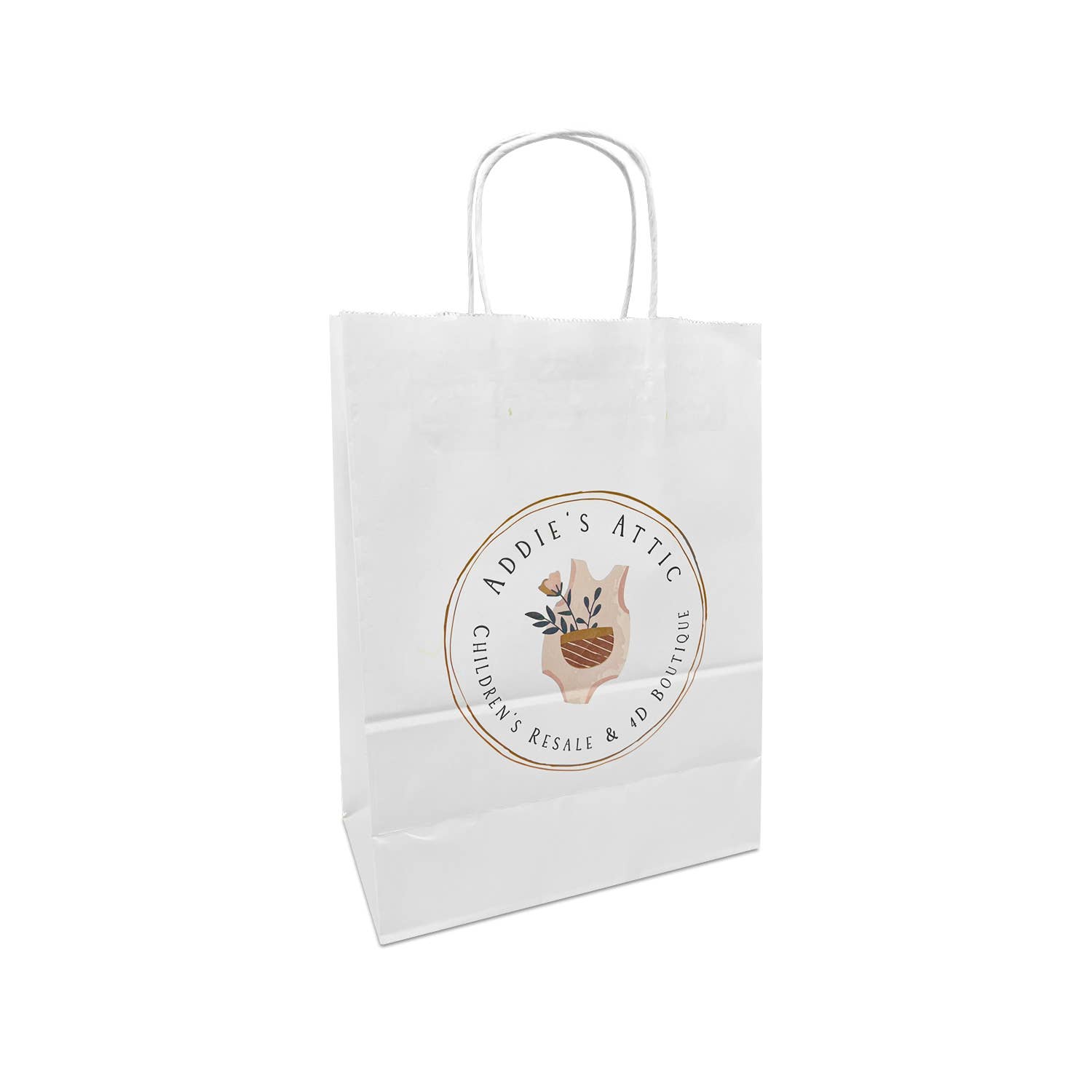 Kis Paper - Wholesale Gift Bag - Custom Print Gem 5.3x3.5x8.5 inches White Paper Bags2