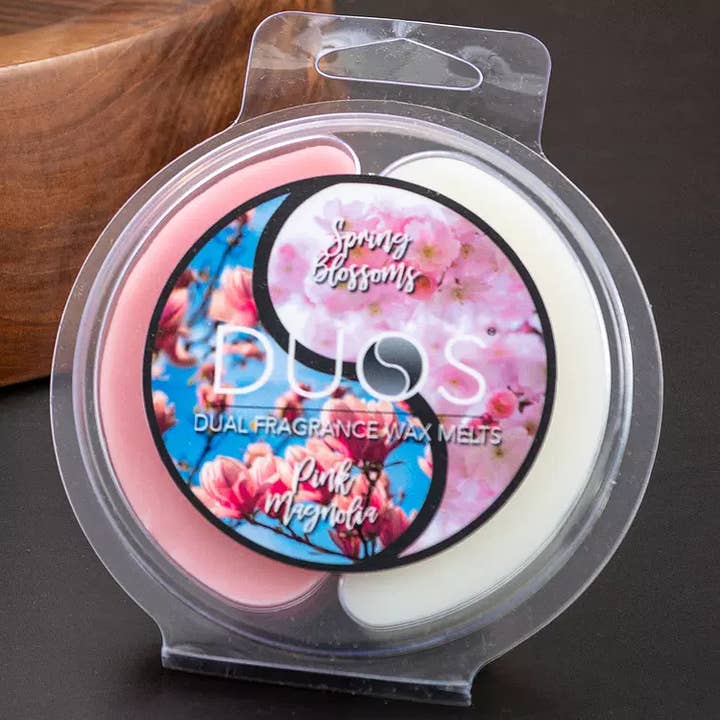 DUOS Wax Melts Candles - Pink Magnolia / Spring Blossoms for wholesale by The Candle Cottage & DUOS Dual Fragrance Candles