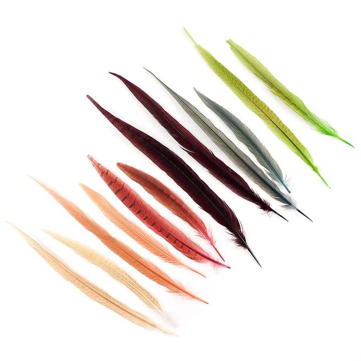 Pheasant Ringneck Tails Dyed - Designer Mix for wholesale by Zucker Feather Products