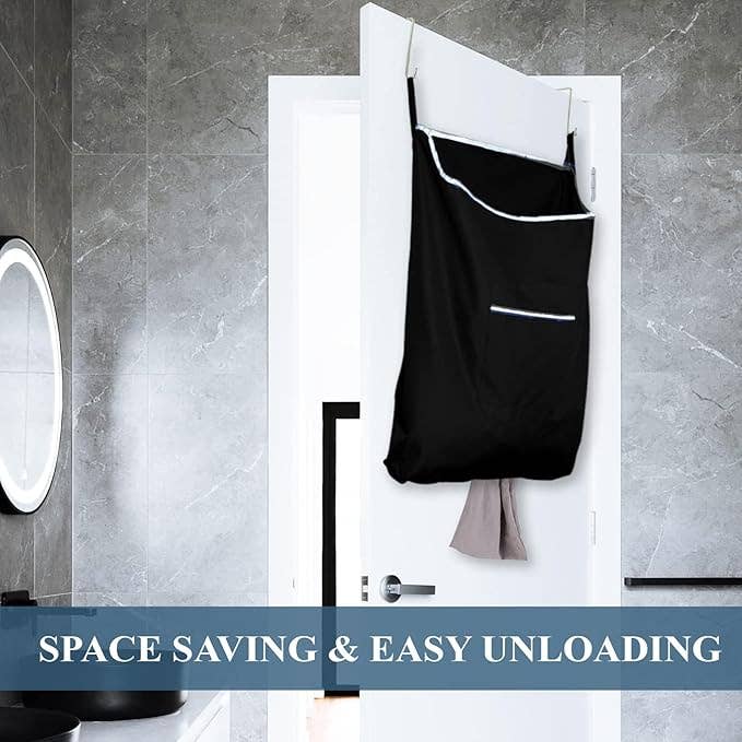 The Fine Living Company - Wholesale Laundry Hamper - Large Over-Door Hanging Laundry Hamper with Zipper – Black5