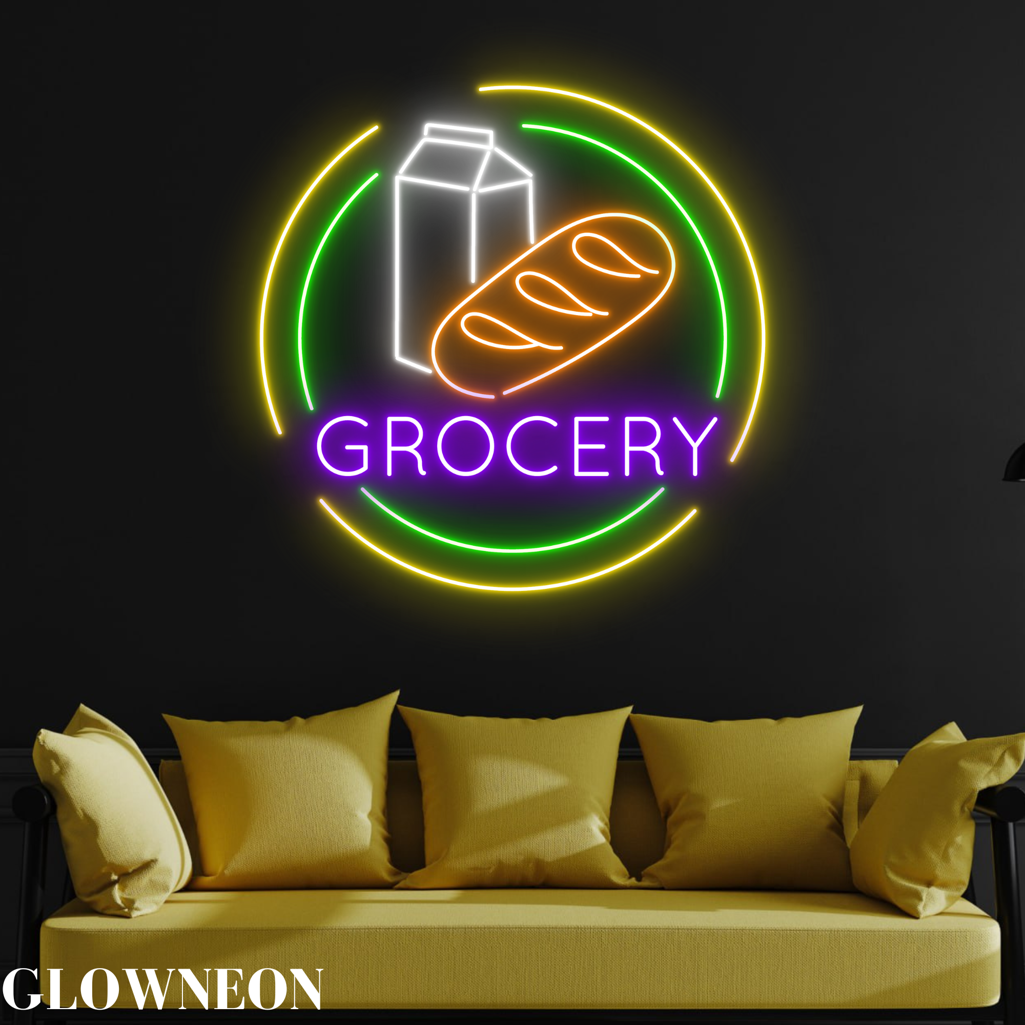 Glow Neon - Wholesale Neon Sign - Food & Drink Grocery Store Neon Led Sign, Grocery Wall Art0
