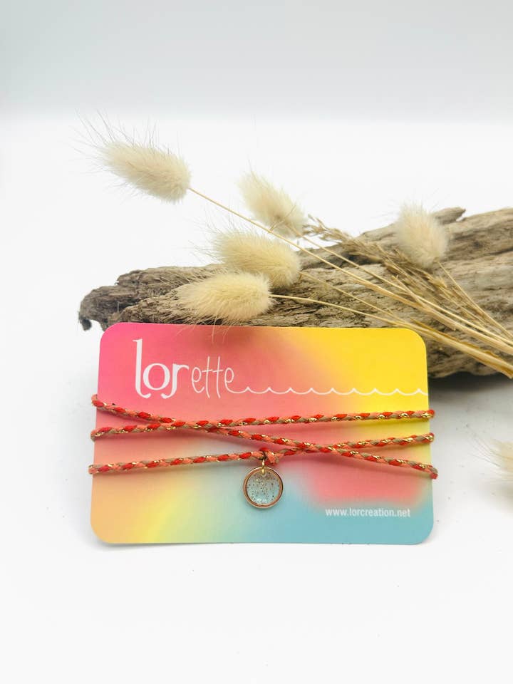 Necklace bracelet - Gold powder - Red, Orange & Gold for wholesale by LOR CREATION