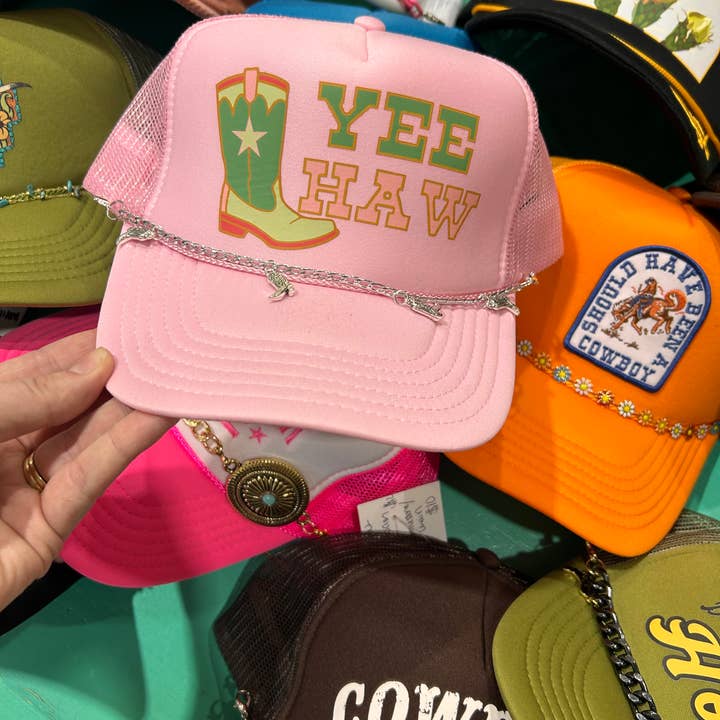 Vibes Hat Company - Wholesale Hoedaccessoires - Dames - Zilveren cowboylaars truckerhoedketting | Hoedband | Hoedketting 6