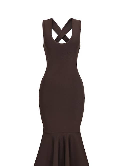 Sculpted Crossback Mermaid Dress for wholesale by RIVIR