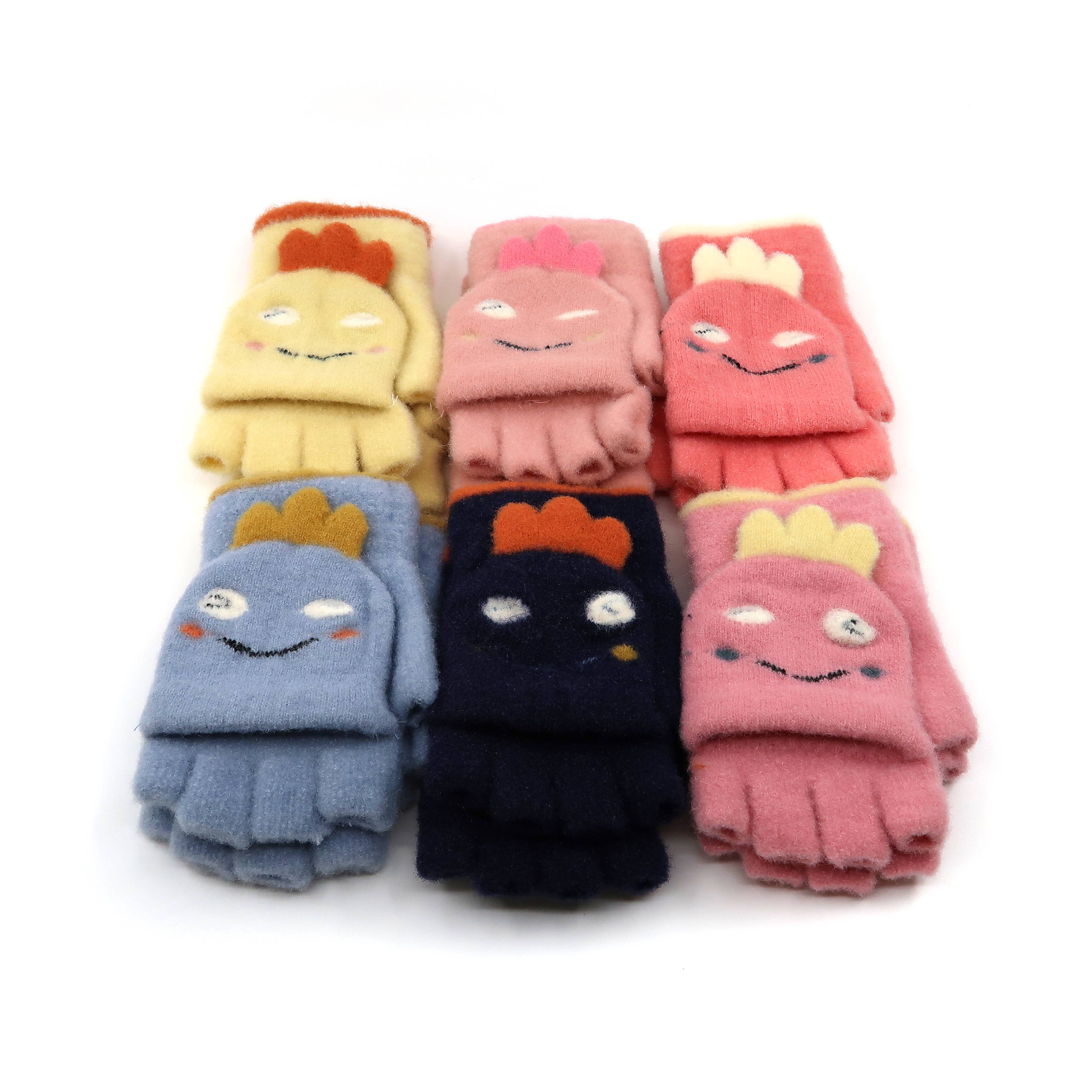 ASSORTED Kids Dino Knitted Glove GE103-2 (12PAIR) for wholesale on Faire7