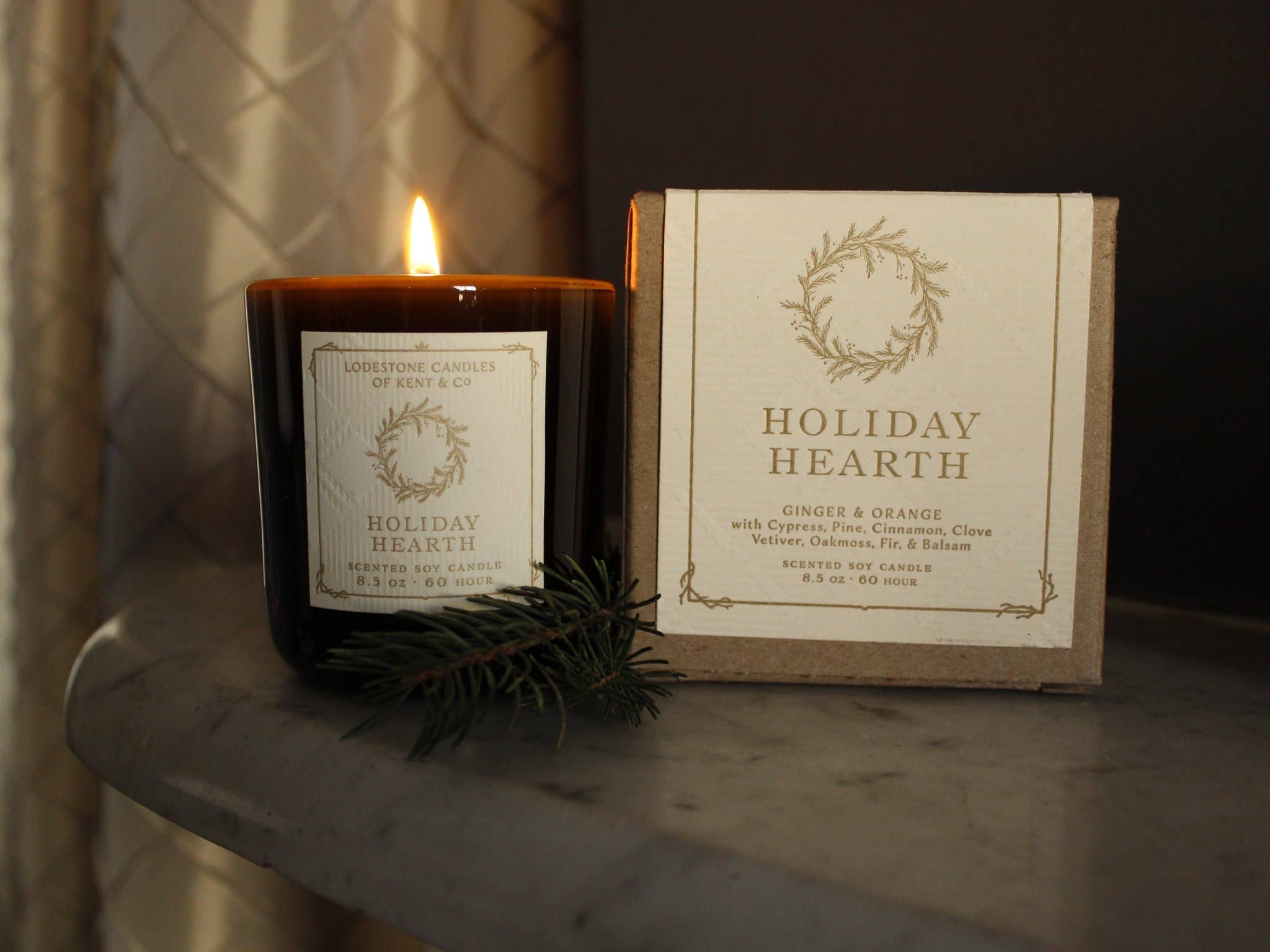 Lodestone Candles | Luxury Soy Candles - Wholesale Jar/Filled Candle - Holiday Hearth I Luxury Soy Candle1