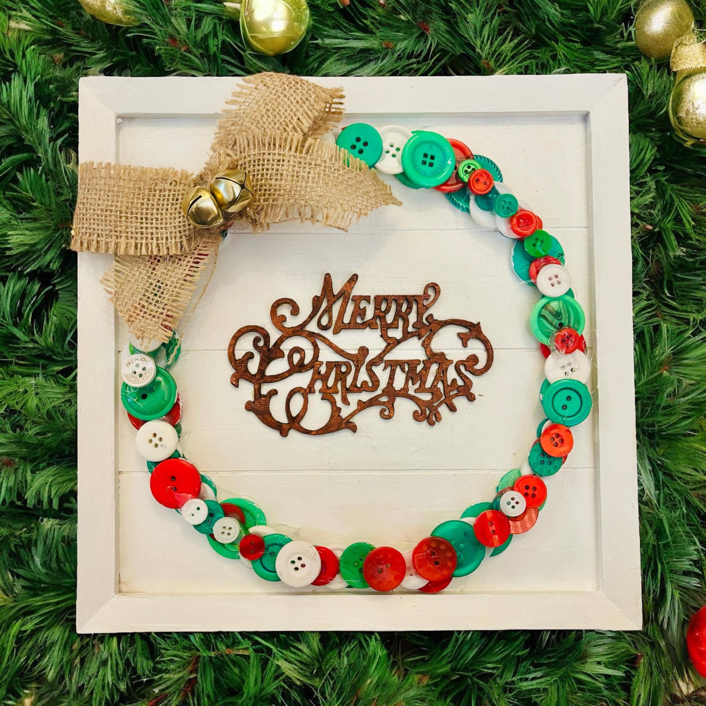 Natural Ginger Candles - Vente Décoration de Noël - Décoration murale en forme de couronne de boutons de Noël0