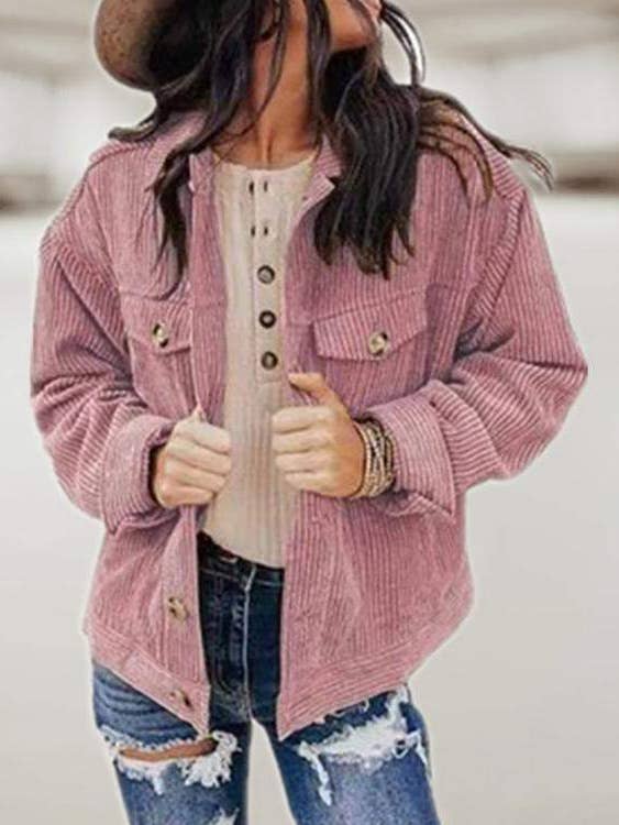 pocket button design long sleeve corduroy shacket and other Purchase Wholesale corduroy shacket. Free Returns & Net 60 Terms on Faire trending on Faire.