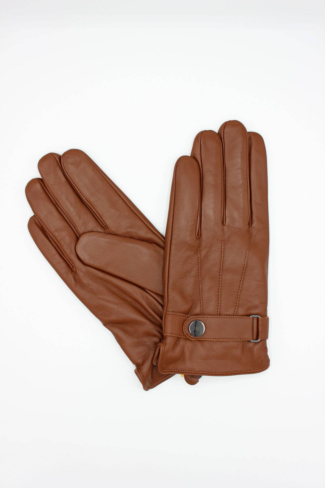 Hologramme Paris - Wholesale Gloves - Men's - Men's Fleece Lined Leather Gloves - Light Brown0
